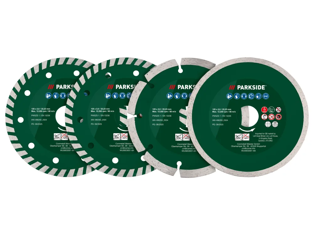 PARKSIDE® Súprava rezných kotúčov PWSZS 1 (súprava diamantových rezných kotúčov, 4-dielna)