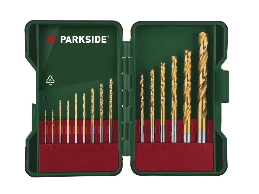 PARKSIDE® Súprava vrtákov/bitov PBB 4B2 (súprava HSS špirálových vrtákov, 15-dielna)