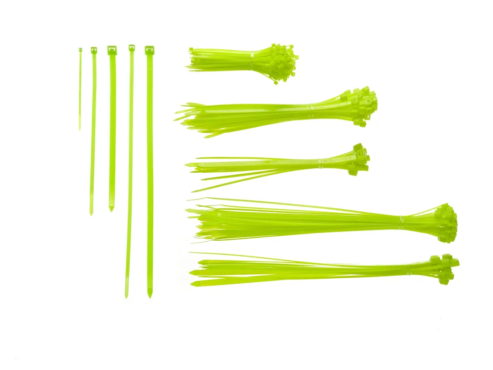 PARKSIDE® Viazače káblov, 250-dielna súprava (fluorescenčná zelená)