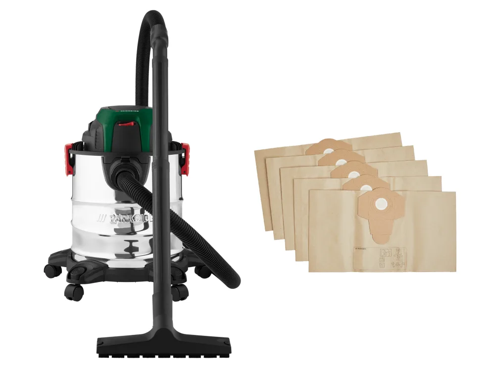 PARKSIDE® Vysávač na mokré a suché vysávanie PWD 20 C3 + Filtračné vrecká do vysávača, 12 kusov