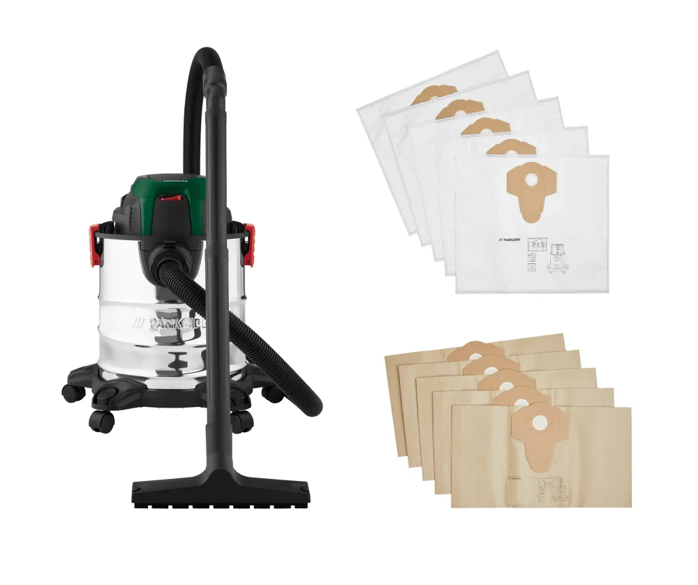 PARKSIDE® Vysávač na mokré a suché vysávanie PWD 20 C3 + Filtračné vrecká z netkanej textílie + Filtračné vrecká
